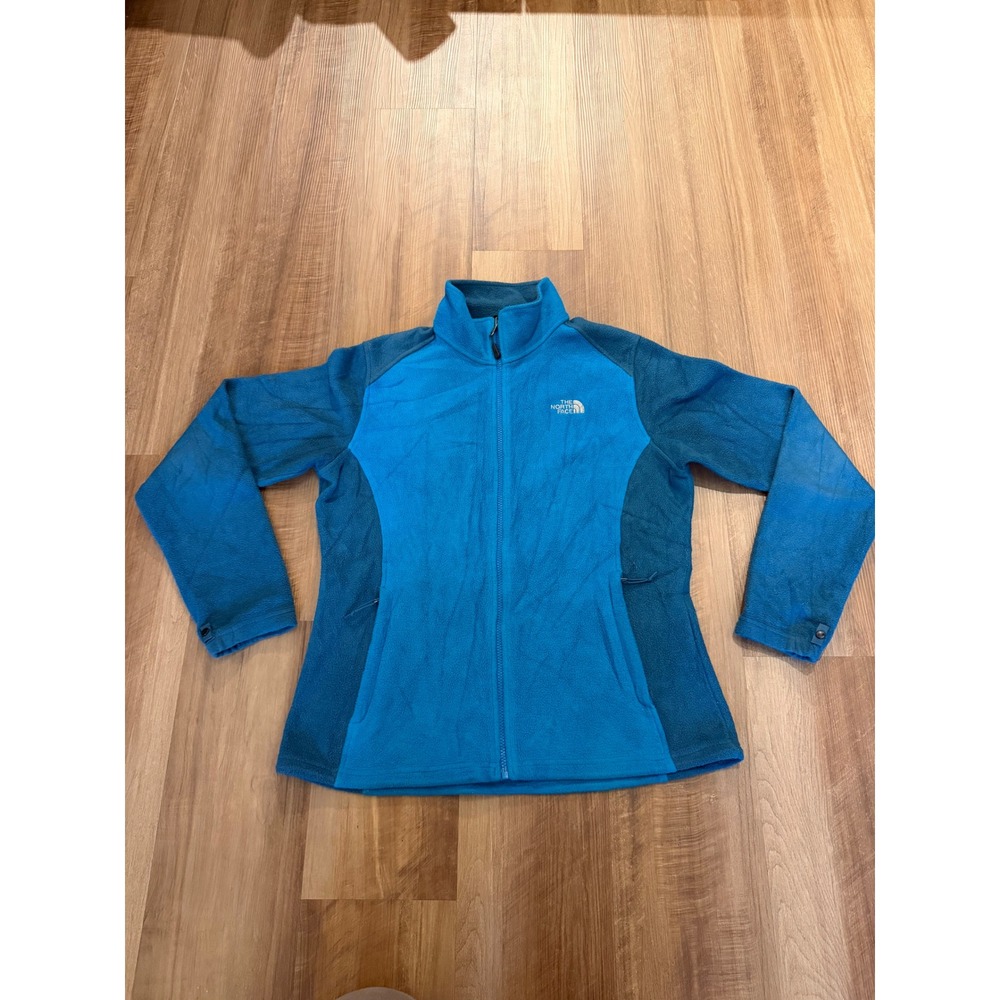 The North Face Fleece Jacket Womens L Blue FlashDry Full Zip Mock Neck